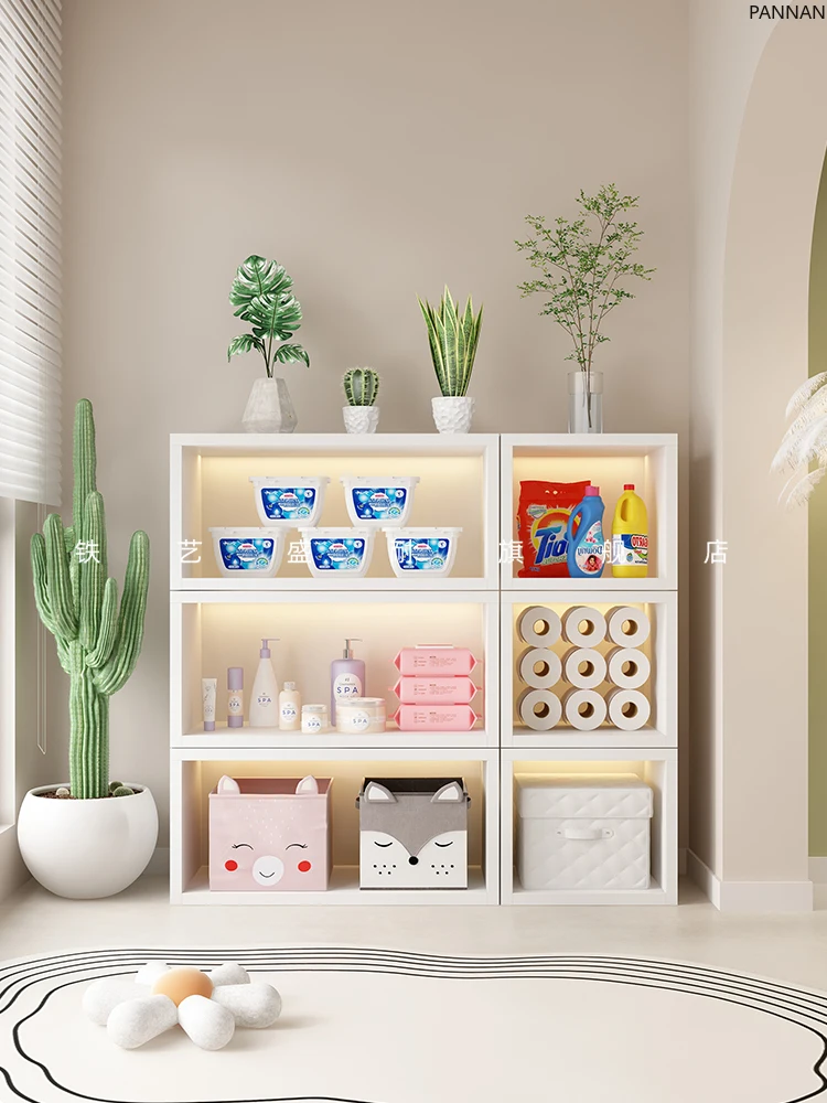 Balcony storage deep sunscreen waterproof floor low cabinet against the wall storage sundries combined cabinet