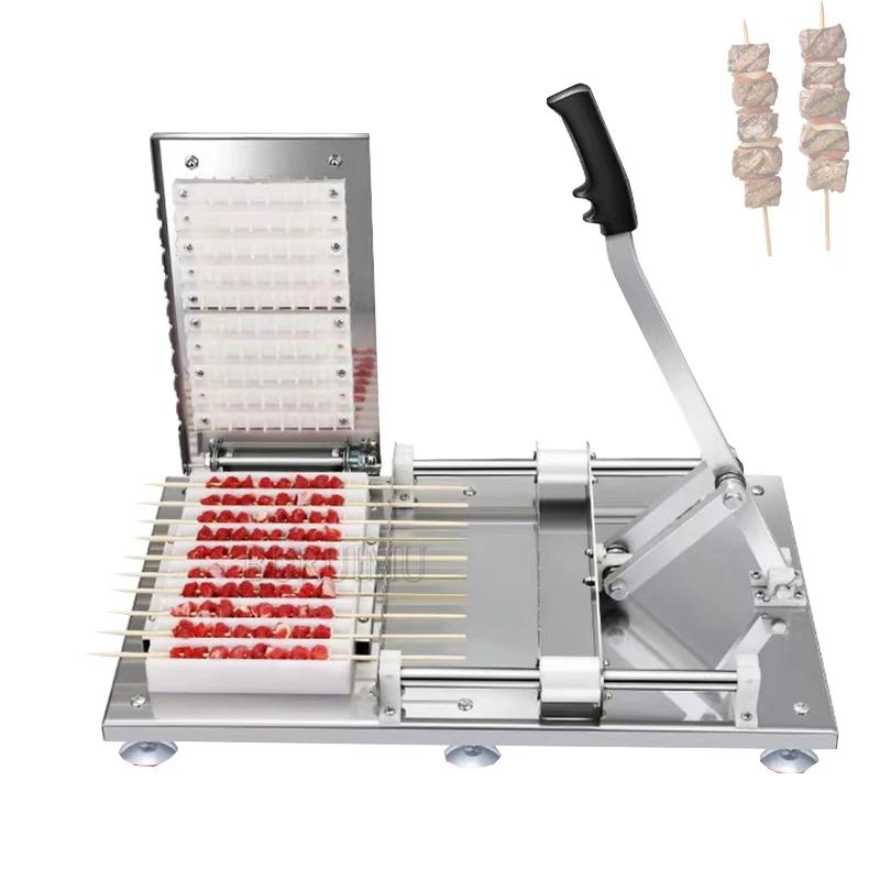 

BBQ Meat Skewer Manual Satay Skewer Machine BBQ Stainless Steel Mutton Kebab Lamb Skewer Tools Kebab Meat Wear String Machine