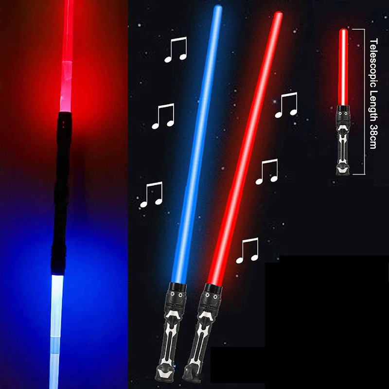 New Telescopic Flash Sword Toys Children Double Switch Sword Toys with Battle Sound for Boys Kids Party Children Gifts