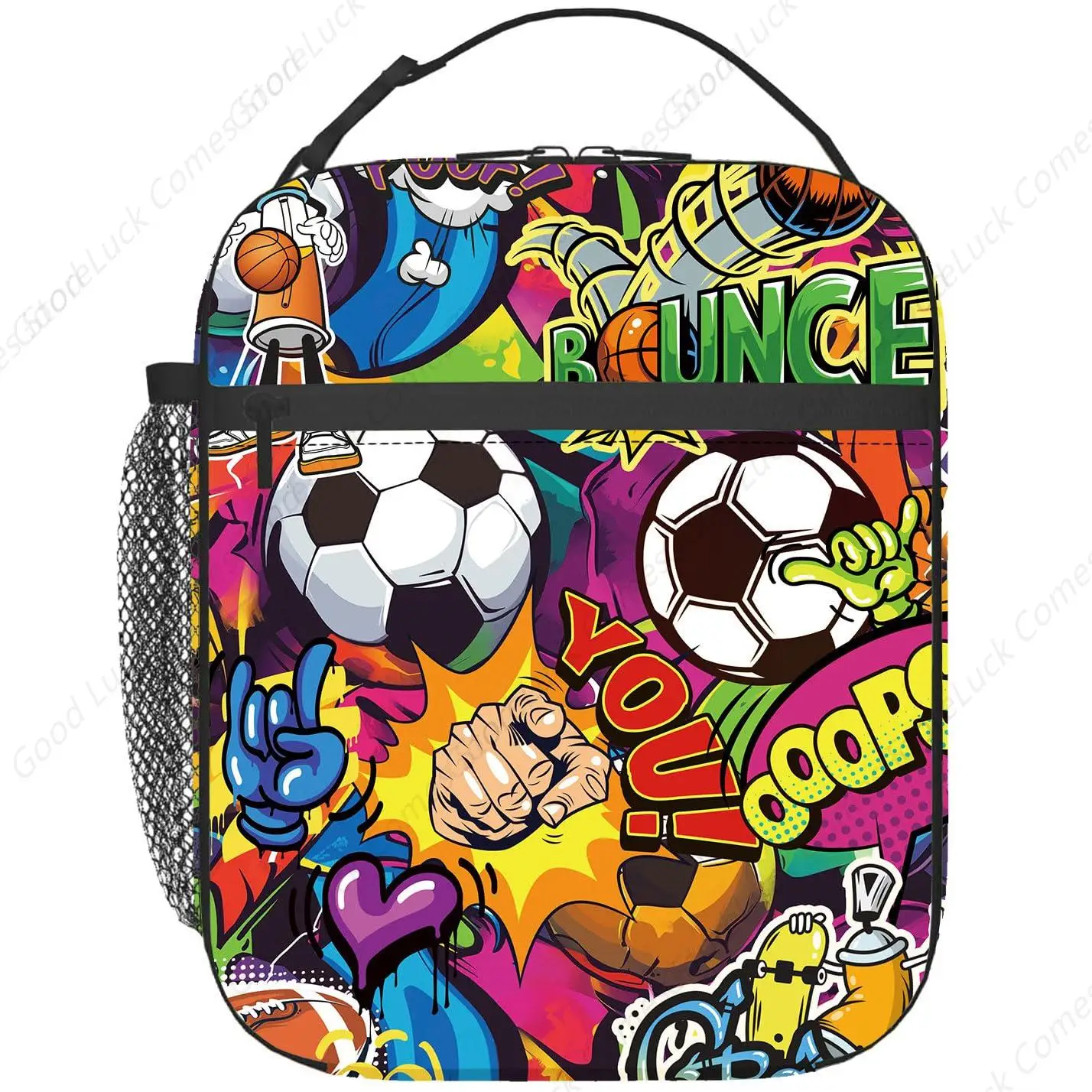 

Kids Lunch Box, Sports Insulated Lunch Box for Kids Boys Toddler with Water Bottle Holder, Reusable Sports Adult Lunch Bag
