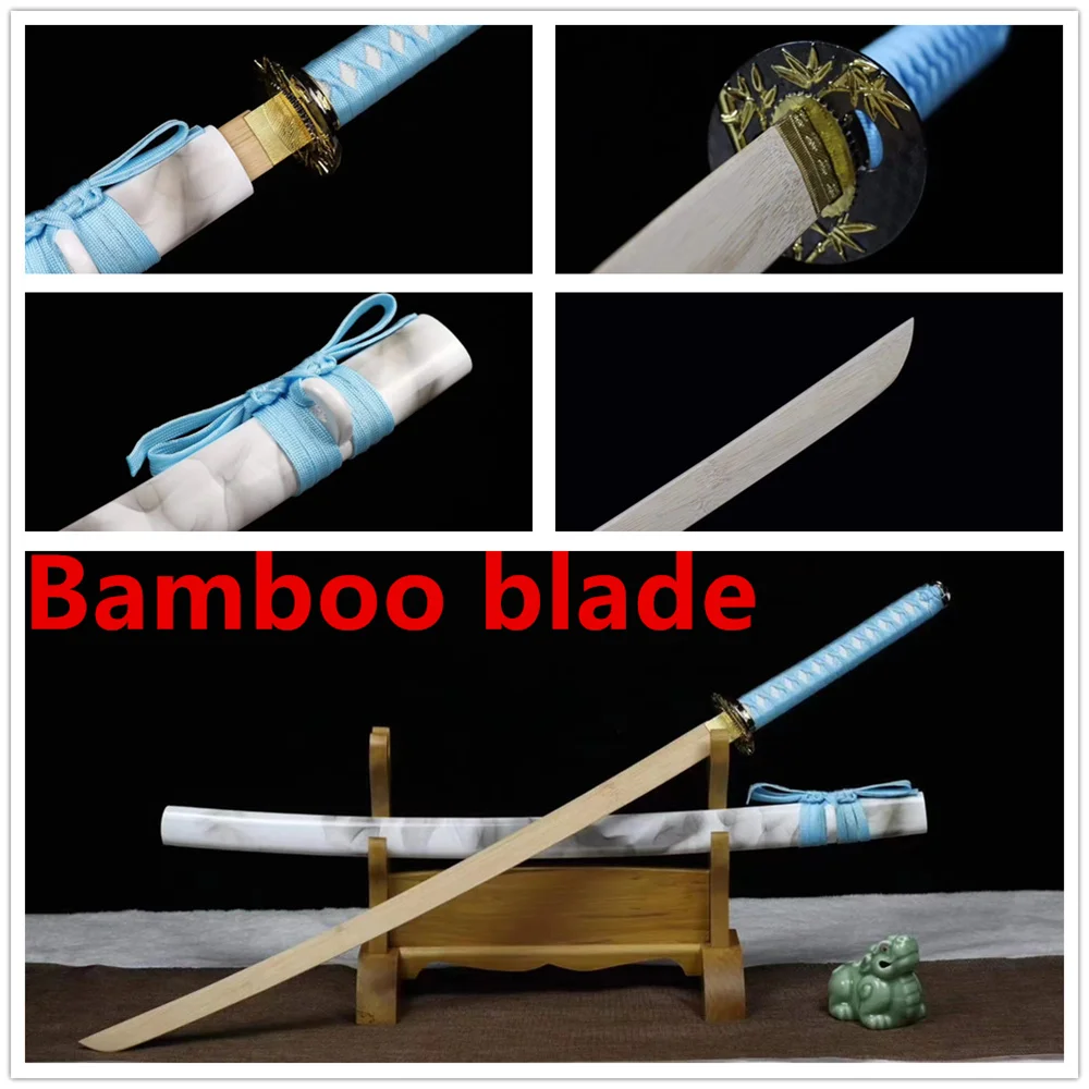 Wood Material Handmade Bamboo Blade Alloy Fittings Practice Special For Training Japanese Japan Samurai Katana Sword Very Nice