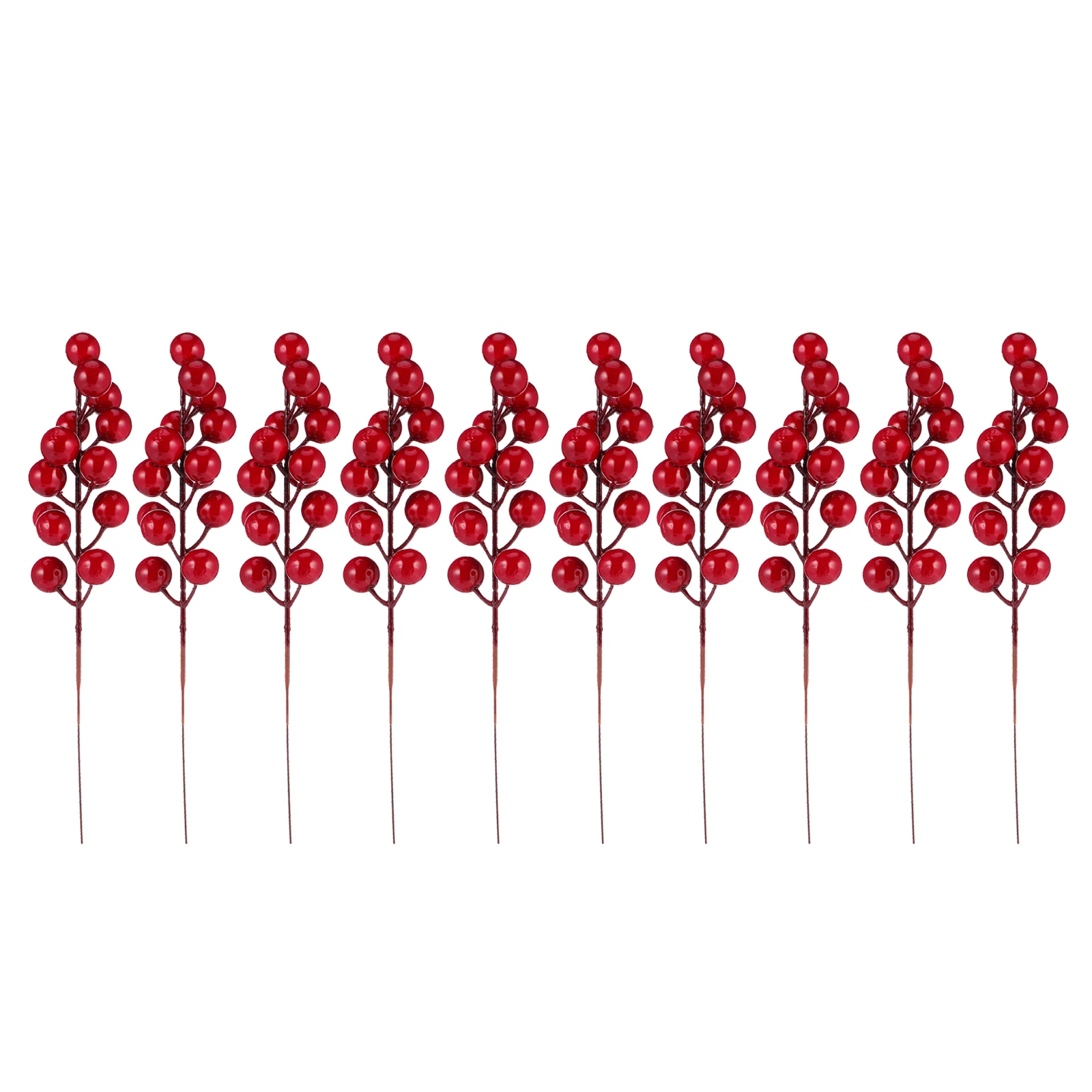 

10Pcs Life-Like Berry Branches Ornament Red Simulation Flower Decor for Christmas Party Home Wedding Decoration Simulated Berry