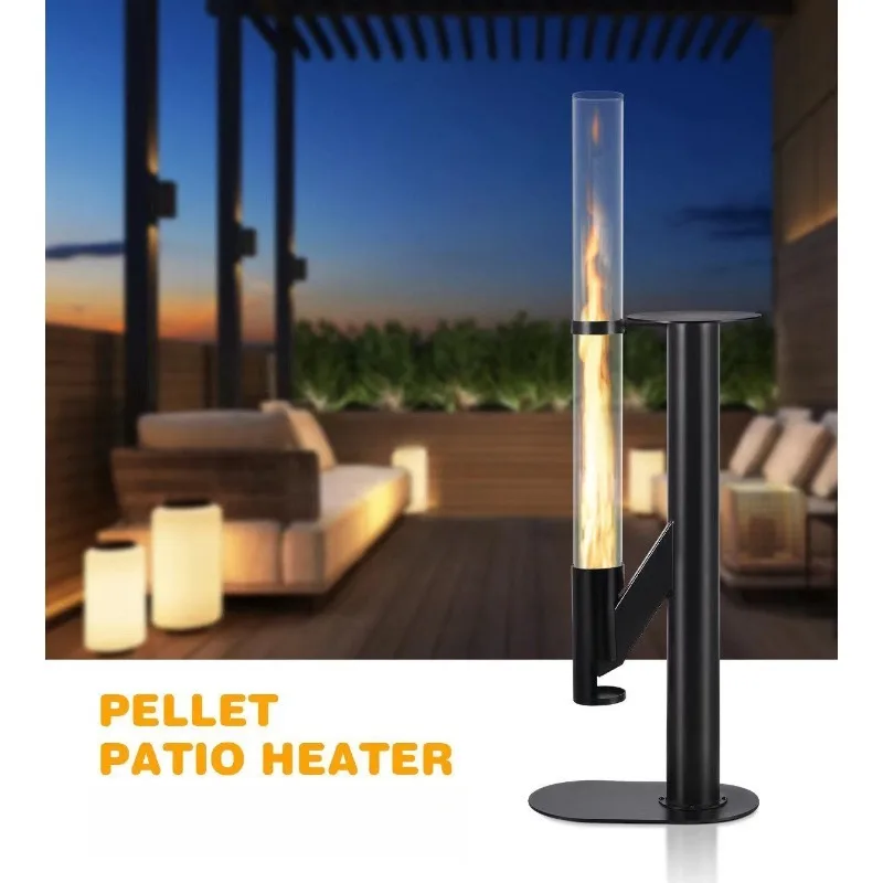Vertical Wood Burning Rocket Stove With Tabletop Outdoor Patio Viewing Heater Winter Multi Fuel Pellet Fire Burner For Camping