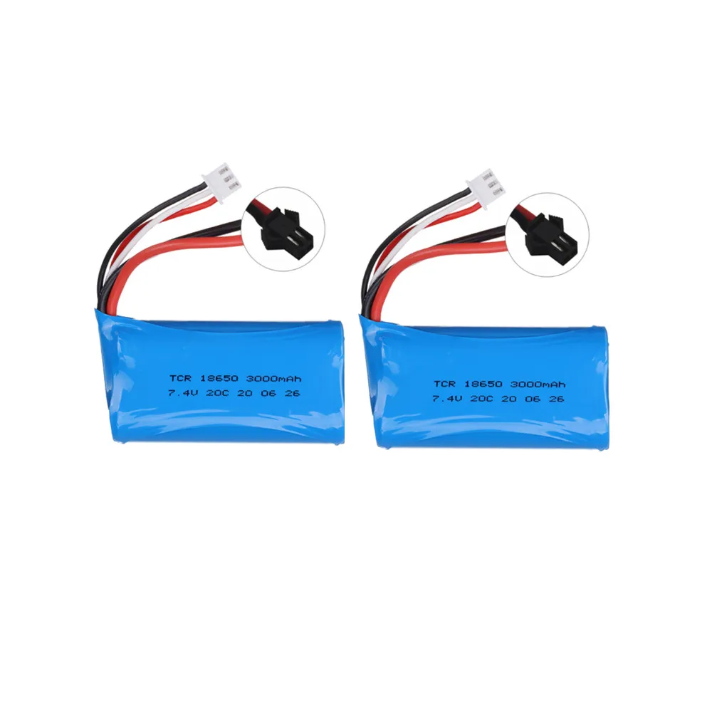 7.4V 3000mAh lipo Battery 18650 SM for wltoys 104310 104311 S033g Q1 H101 18301/18302 18311 18312 Rc Boats Cars Tanks Drone Part