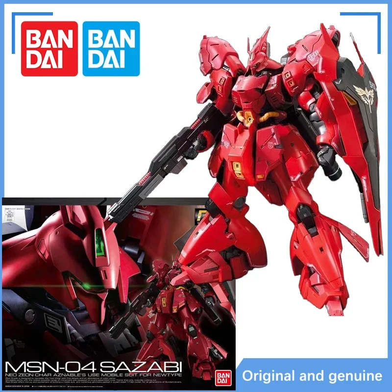 In Stock  Bandai Original GUNDAM RG 1/144 MSN-04 Sazabi Anime Action Figure Assembly Toys Collectible Model Gifts for Children