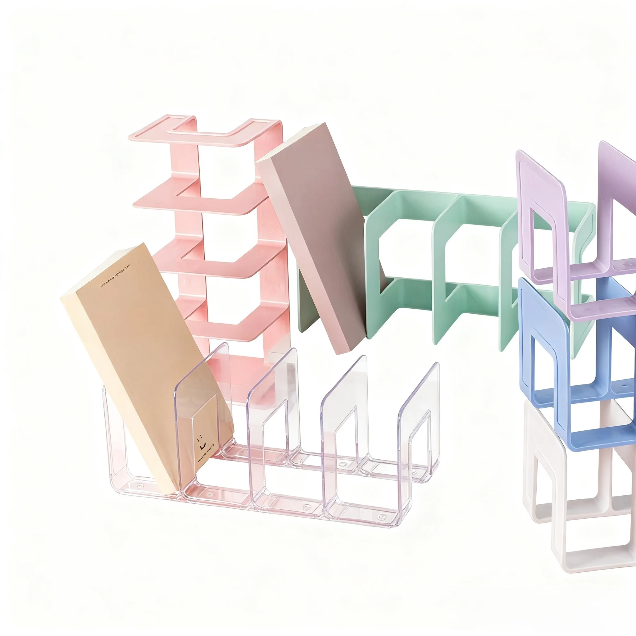 Bookend Desktop Organizer for Securing Books, Book Holder, Desktop Cleaner, Bookshelf, File Rack