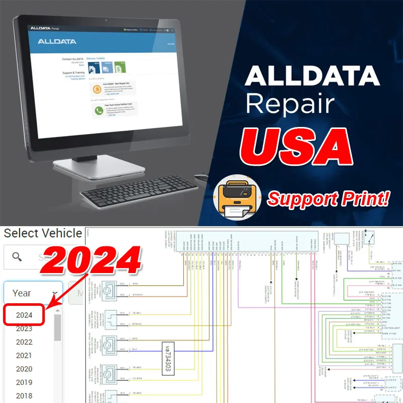 2024 5 IN 1 Alldata Repair USA Europe EU Autodata Identifix Mitchell Update Online Account All Data Auto Data Car Parts Diagrams