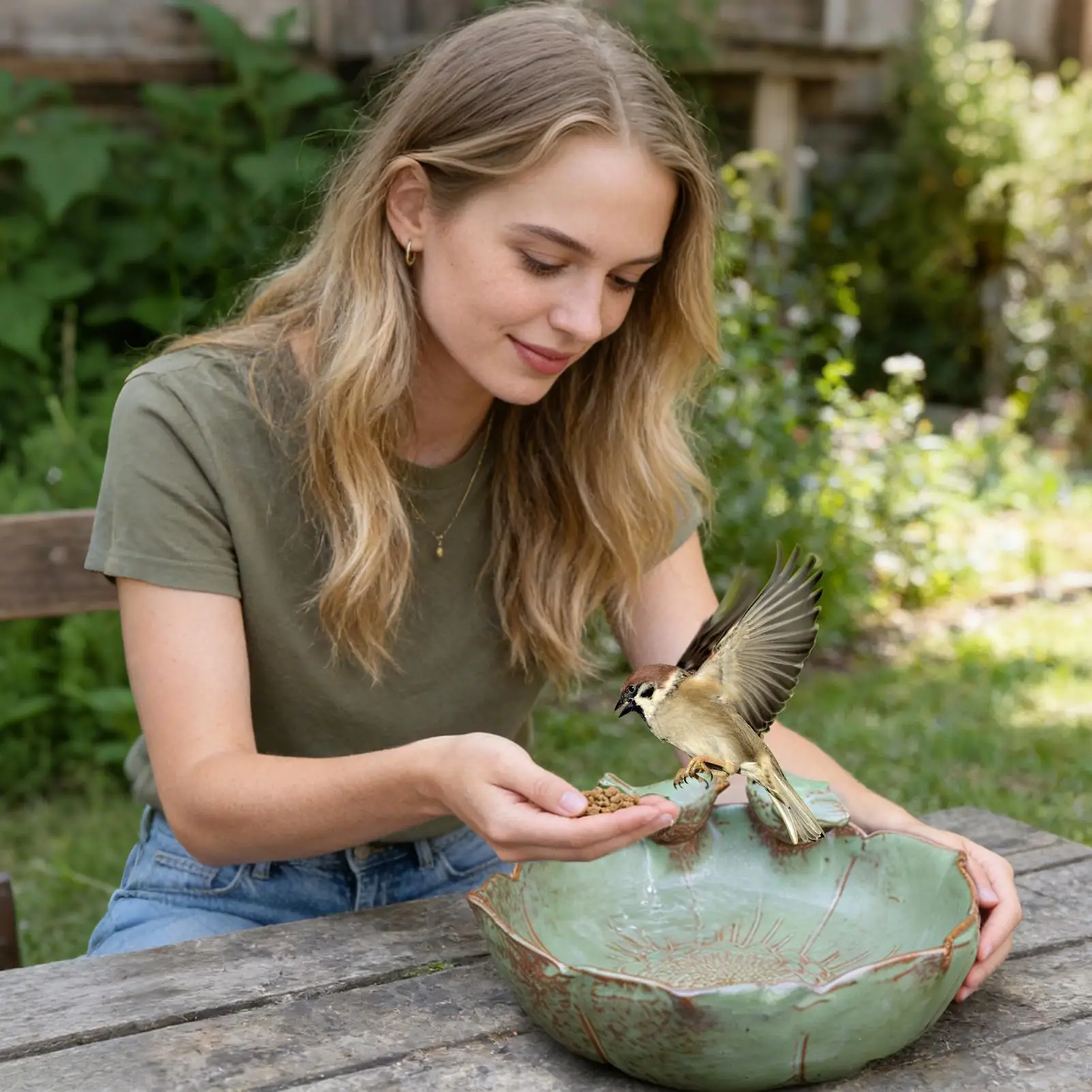 

Керамическая купалка для птиц, большая декоративная кормушка, керамическая чаша для воды, гидропонная емкость для растений для дома, улицы, сада, двора, патио