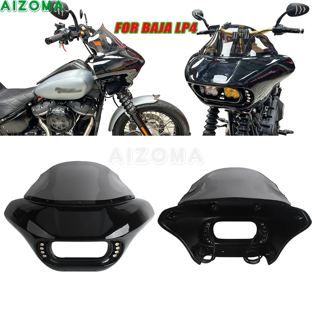 المزدوج ضوء هدية ل Baja LP4 تصميم الجبهة العلوي هدية قناع غطاء ل هارلي سوفتيل M8 منخفضة رايدر 107 FXLR القياسية FXST