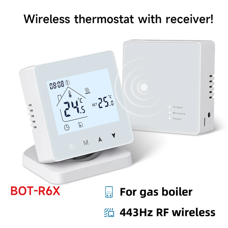 가스 보일러용 스마트 무선 온도조절기, 방 난방 RF 홈 온도 컨트롤러, 프로그래밍 가능한 Wi-Fi 온도조절기 예비 부품