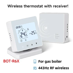 Termostato sem fio inteligente para caldeira a gás, aquecimento ambiente, controlador de temperatura RF Home, termostato WiFi programável, peças sobressalentes