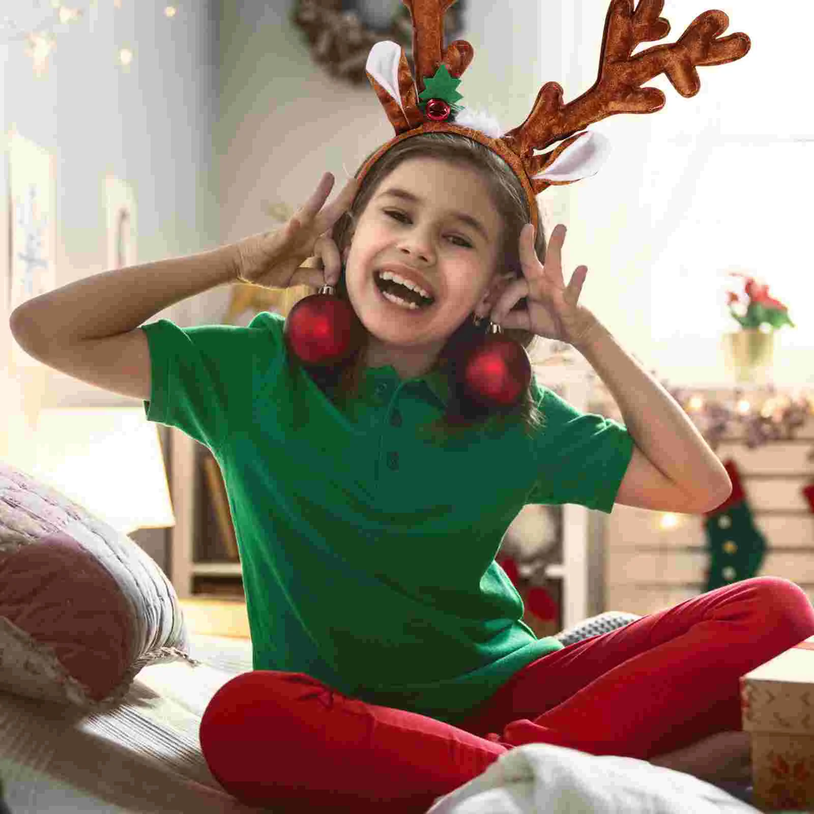 Reindeer Headband Kids Antler Party Costume Funny Antlers Toddler Christmas Outfit Dress Women Handicrafts Women's