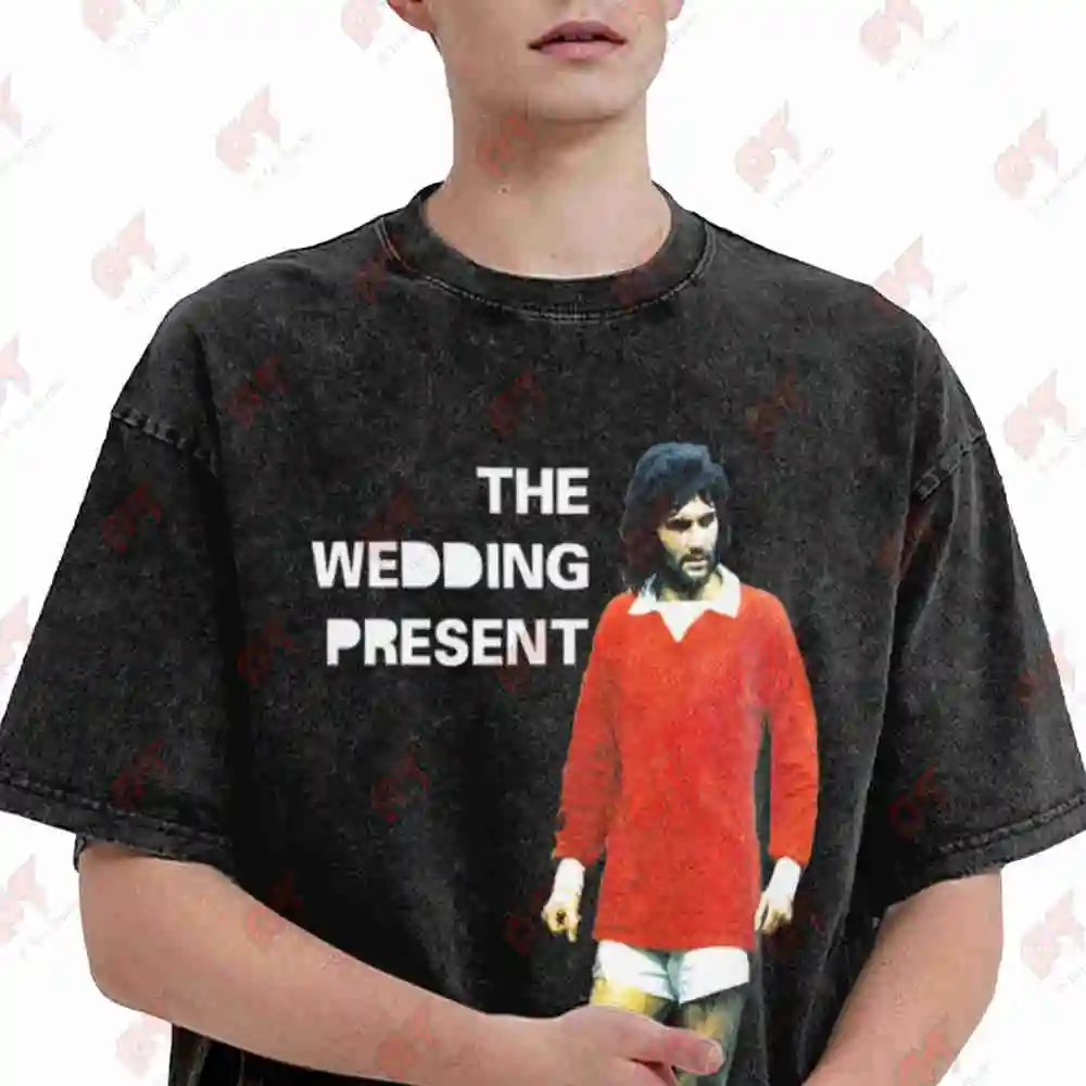 The Wedding Present George Best Stone Roses Smiths Vintage Washed Tee Pure Cotton T-Shirt