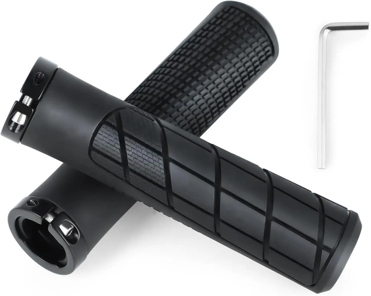 Bike Handlebar Grips Aluminum Single Lock Made of High-Density Rubber Suitable for BMX Mountain Bikes Beach Cruisers Scooters