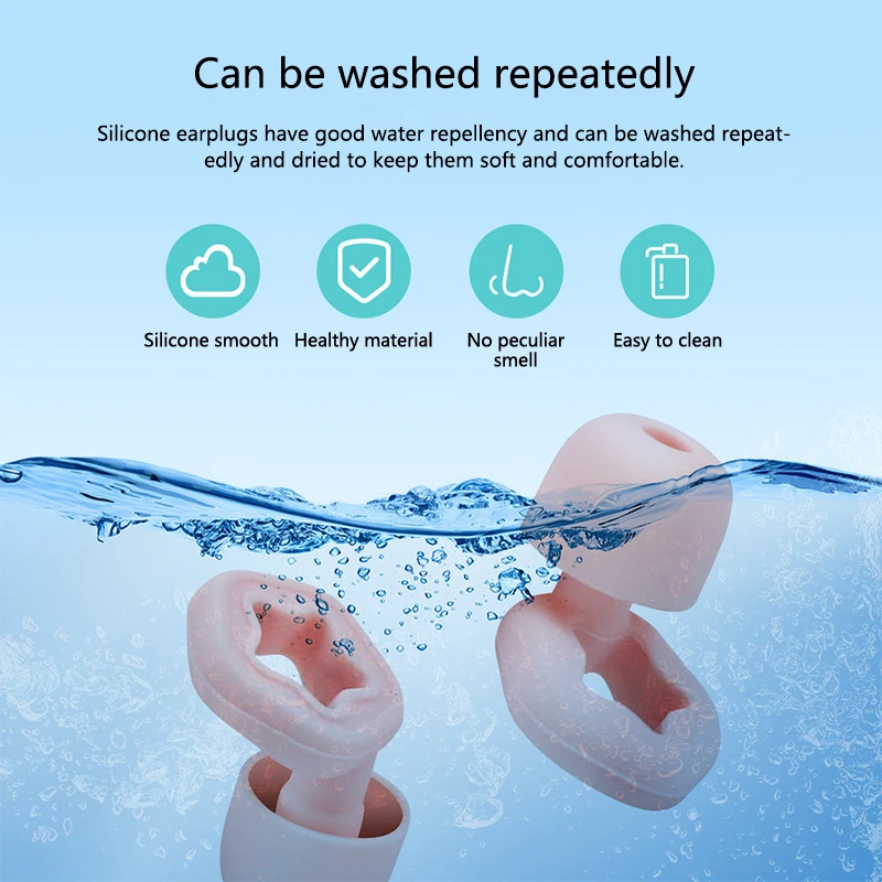 6PCS/3Pair Sleep Earplug Soft Silicone Noise Reduction Ear Muff Waterproof For Sleep Swimming Motorbike Noise Filtering Ear Plug