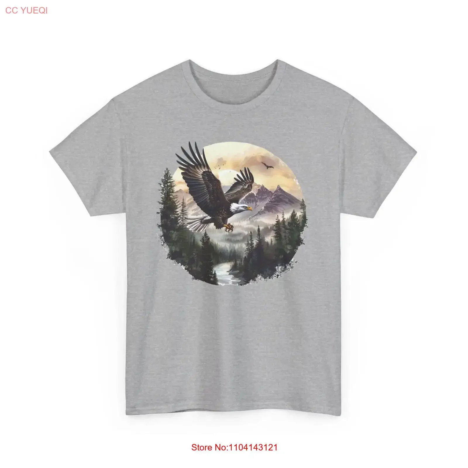 Majestic Heights Eagle in Mountain Wilderness T Shirt Idea vintage Washed Casual Stylish Breathable designer clothes graphic