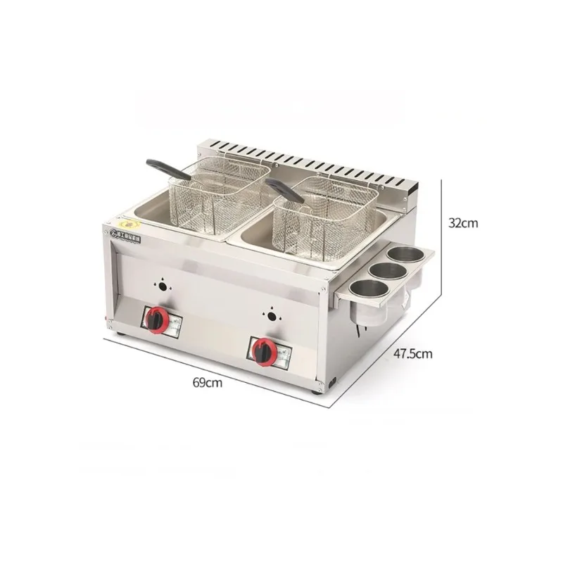 كونترتوب خزان البروبان المقلاة العميقة معدات البطاطس المقلية التجارية سطح المكتب الكهربائية الغذاء المقلي الدجاج المقلي المقلاة