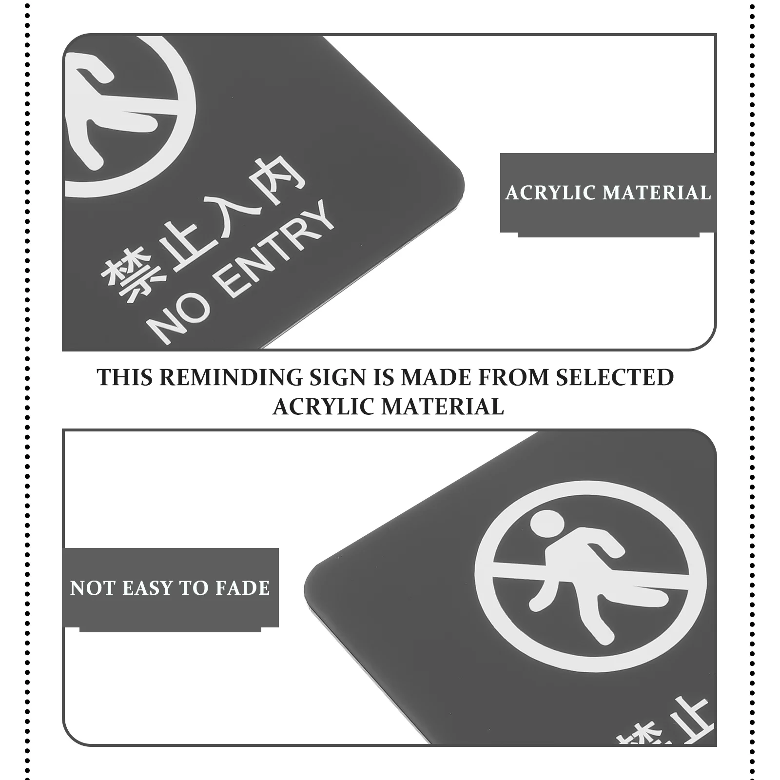 

No Entry Board Acrylic Waterproof For Door Wall Room Office Hotel Acrylic No Entry Sign Restaurant Indoor Outdoor Use