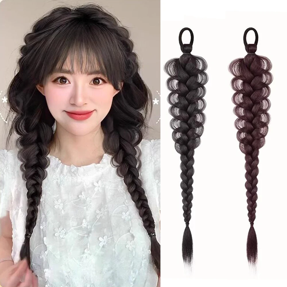 

1pc Synthetic Manga Jellyfish Braided Ponytail Twist Boxer Braid Hairpiece Fake Hair for Women Girls Daily Party Cosplay