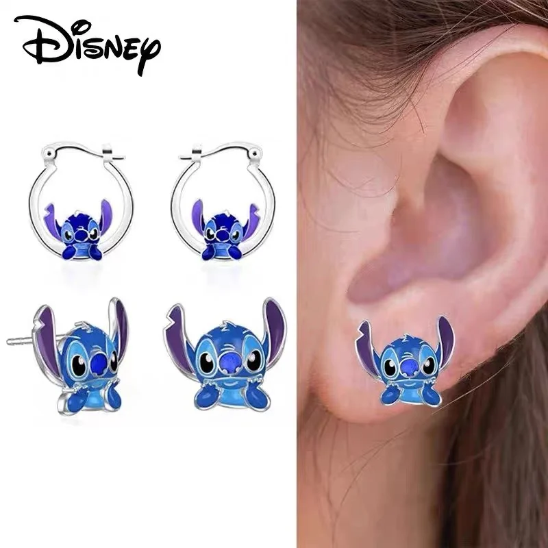 

Disney Anime Stitch Earrings Girl Going Out to Dress Up and Decorate Cute and Versatile Earrings Children's Festivals Gifts