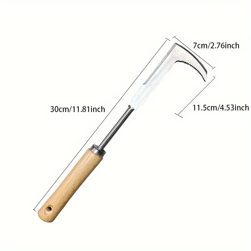 Un pezzo di sarchiatore manuale in acciaio inossidabile dotato di ingranaggi, progettato per un'efficiente mantenimento stradale e la rimozione delle erbacce.