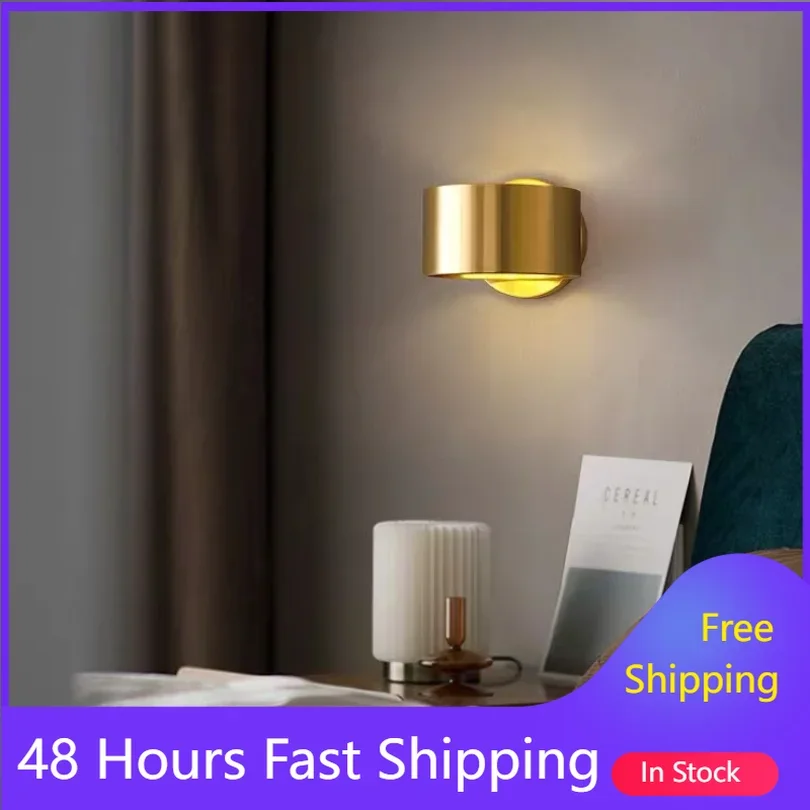 Modern Wall Lamp Bedroom Bedside Sconce Light Hotel Living Room Decoration Background Gold Black Indoor Nordic Simple Fixtures