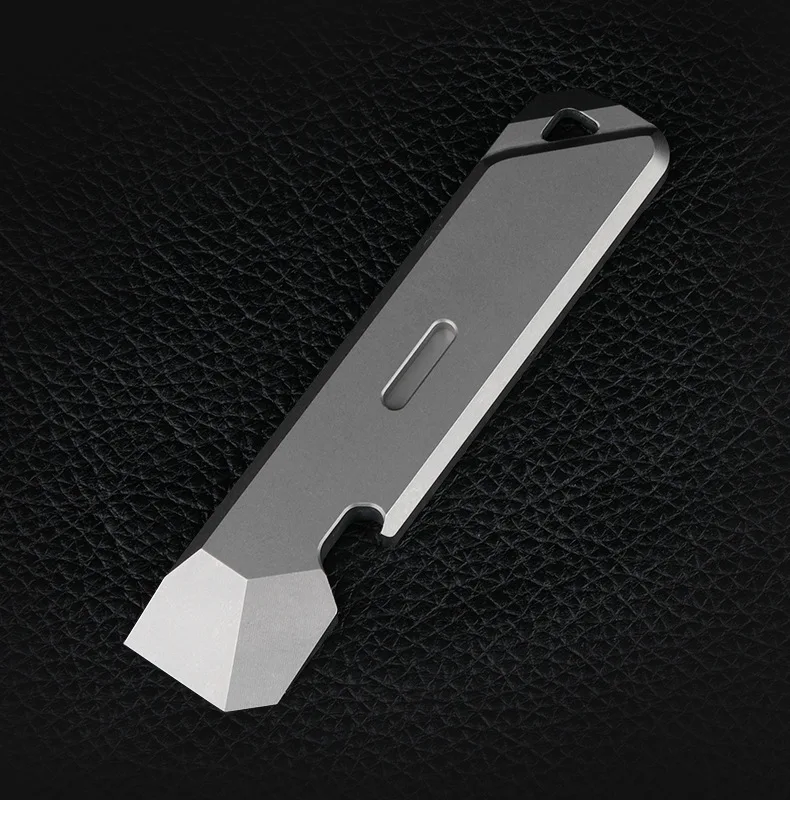 EDC Titanium Alloy Crowbar Portable Bottle Opener Safety Belt Cutter Outdoor Camping Gear Multifunction Tools