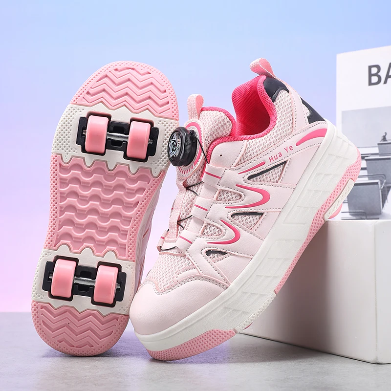 children's-crazy-shoes-roller-skates-girls'-popular-four-wheel-crazy-shoes-student-invisible-wheel-sports-shoes