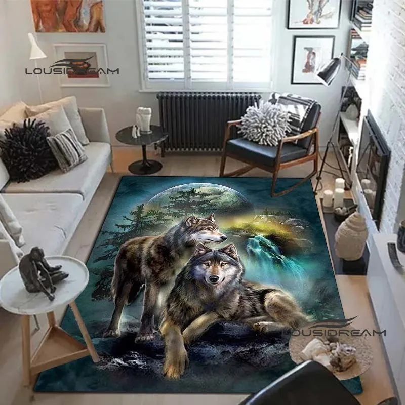 

Wolf art Carpets and Rug 3D printing animal Carpet Floor Mat Living Room Bedroom Large Area Soft Carpet Kids Room Rug