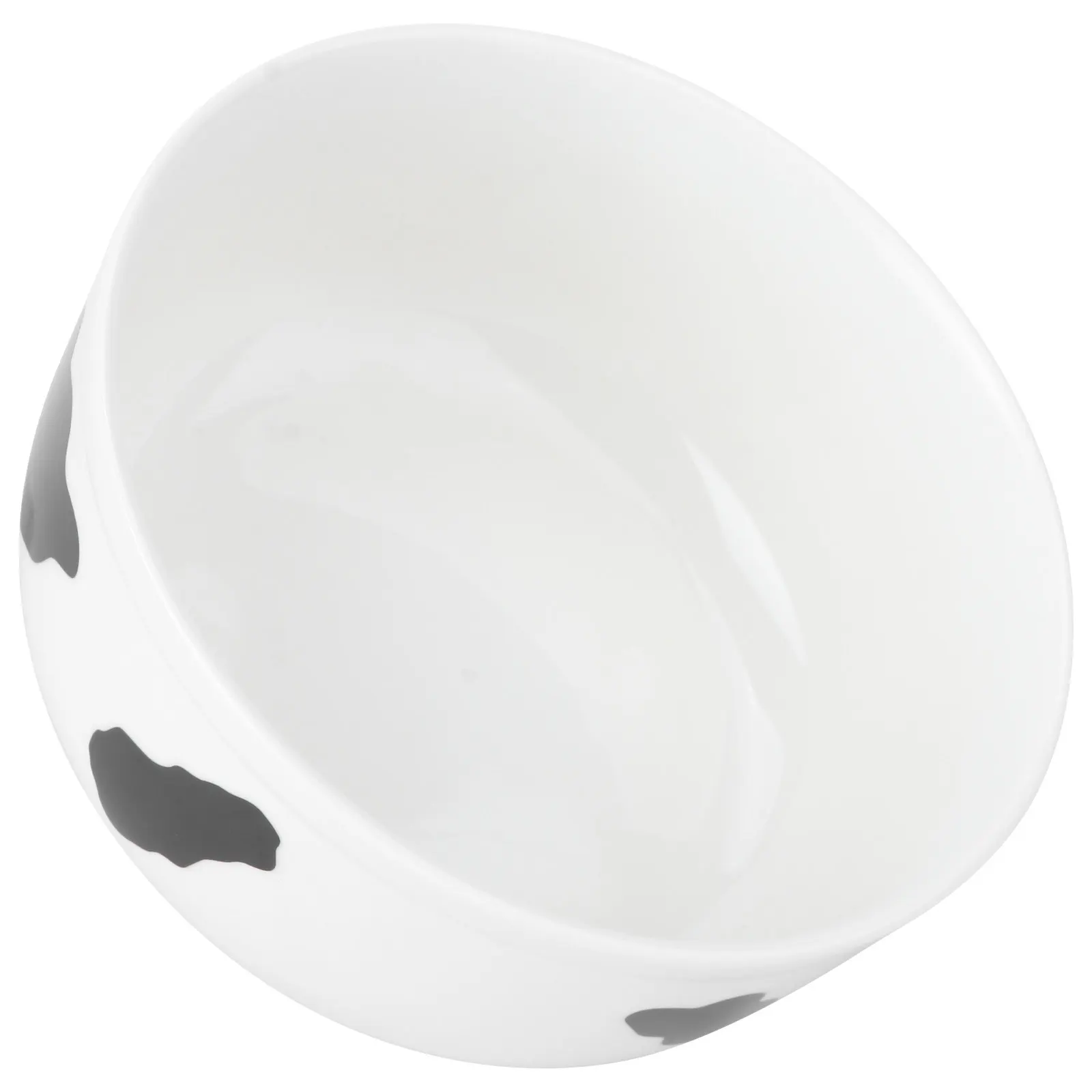 1Pcs Cow Pattern Ceramic Bowl Black White Fine Craftsmanship Fruit Salad Bowl for Home Restaurant Use Kids Breakfast Dessert