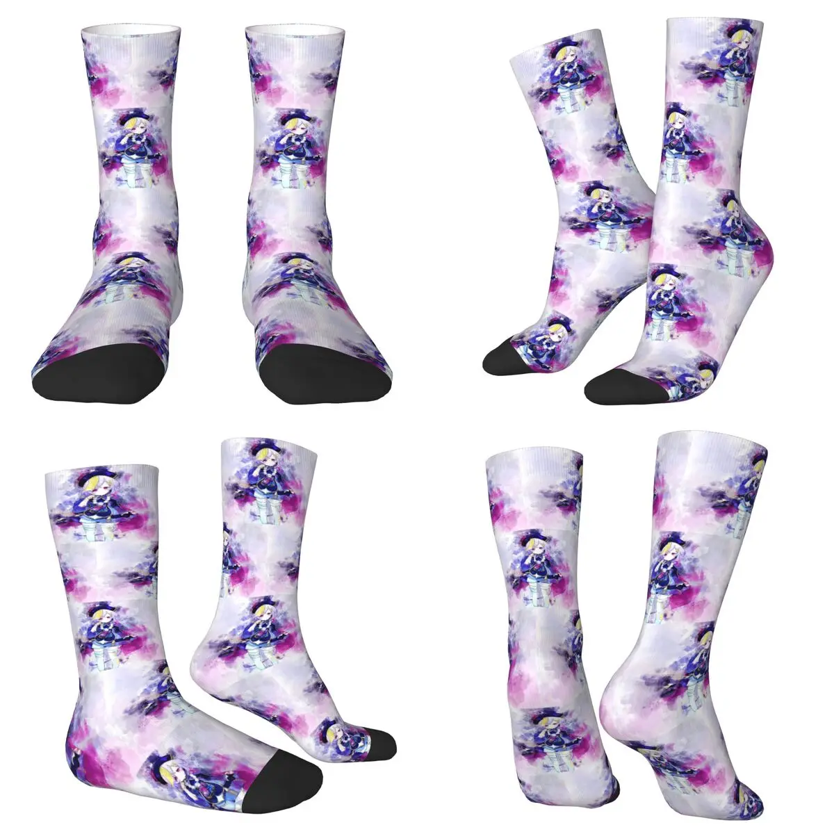 

Genshin Impact - Qiqi Socks Harajuku Super Soft Stockings All Season Long Socks Accessories for Unisex Christmas Gifts