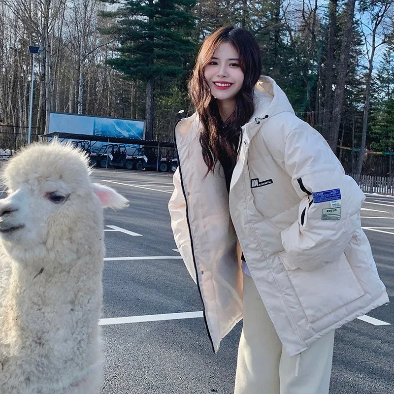 2023 New Women Down Cotton Coat Winter Bread Jacket Female Short Versatile Parkas Loose Thick Warm Outwear Hooded Overcoat