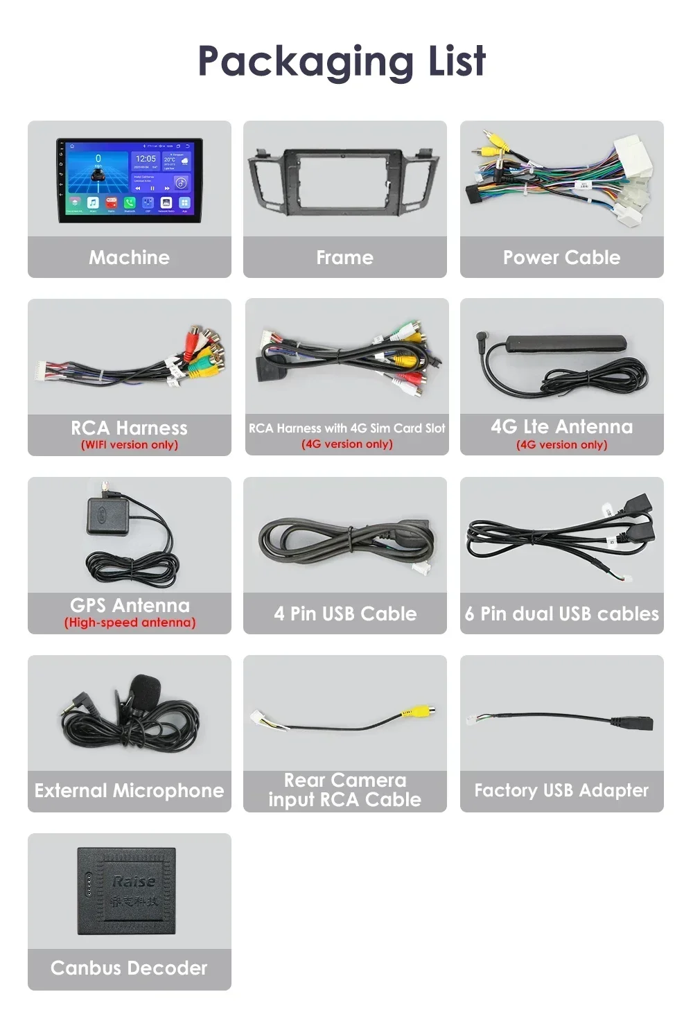 도요타 RAV4 용 자동차 라디오, 2017 멀티미디어 플레이어, 안드로이드 13, 4G 카플레이, 2din GPS 스테레오, 2014 2015, 2016, 4 2013