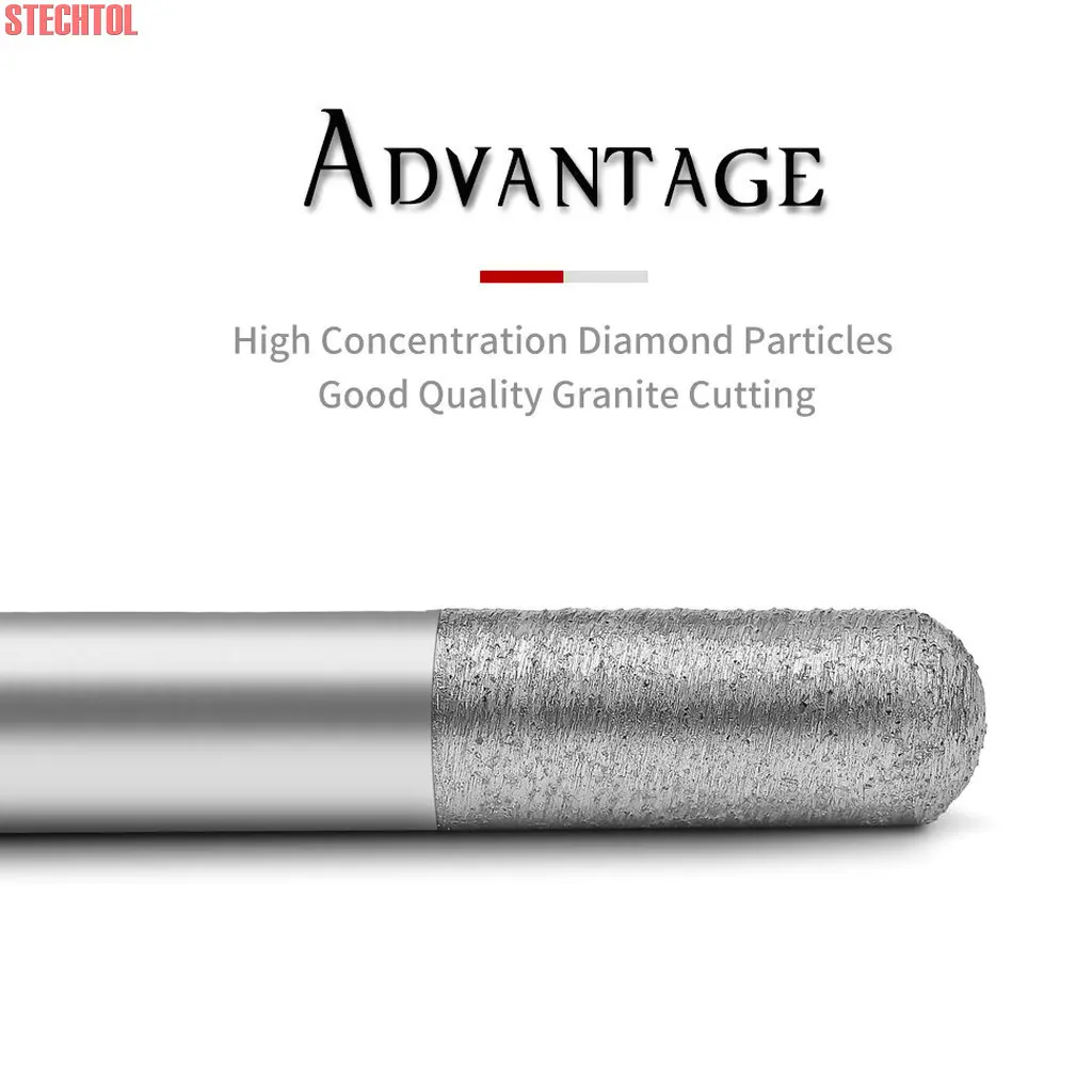 Imagem -04 - Ball Nose Endmill Sinterizado Cortador de Diamante Cnc Granito Ferramentas Gravador de Pedra Fresagem Inferior Corte de Slotting Bit Roteador 616 mm