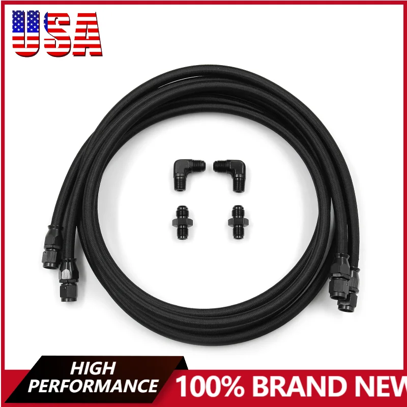 

6AN PTFE Transmission Cooler Line Car Radiator Coolant Water Hose Pipe Kit Set High Durability 7ft For 4L60 700R4 TH350 TH400