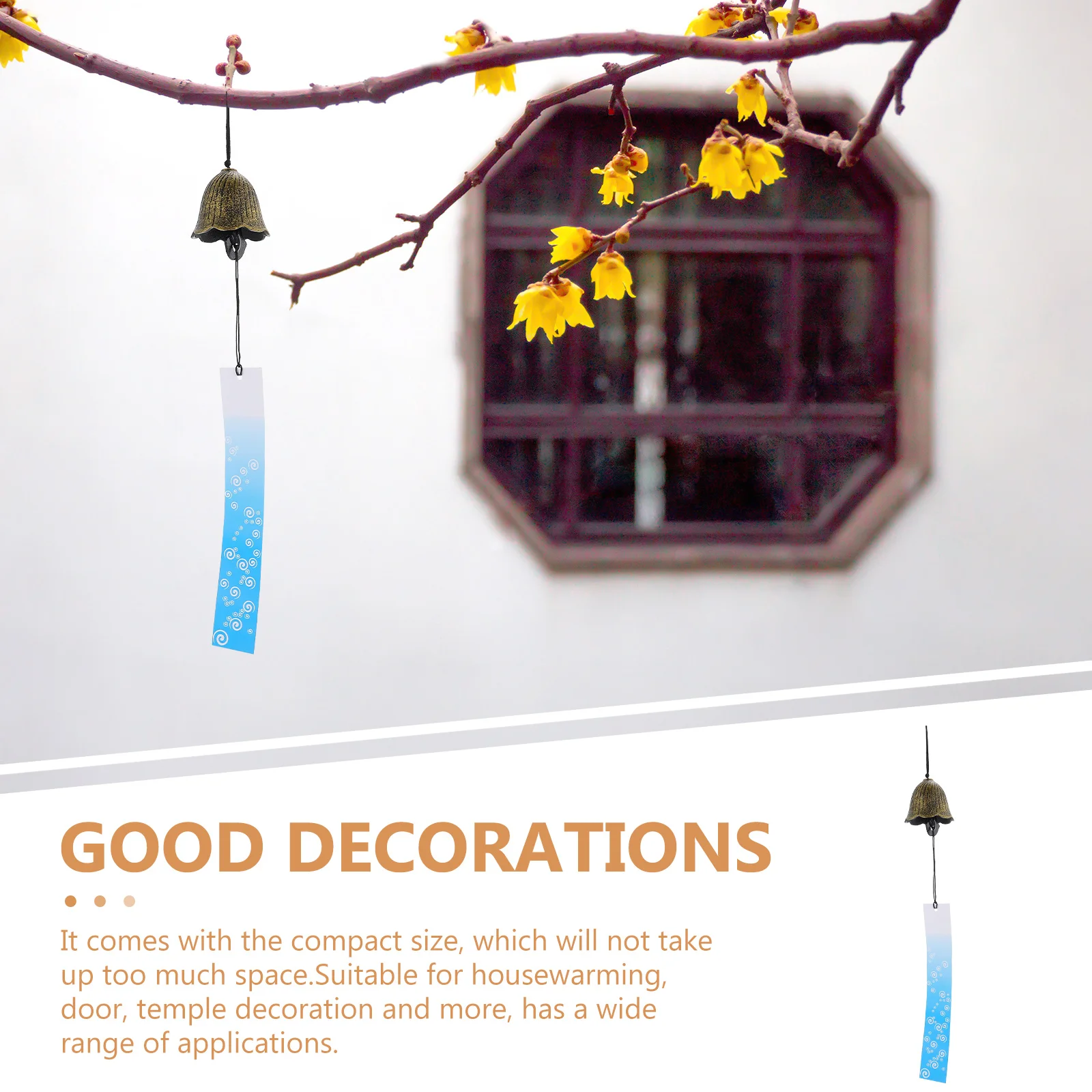 

Vintage Japanese Style Wind Bell Metal Wind Chime Hanging Decor Compact Size Suitable for Balcony Garden Temple Decoration