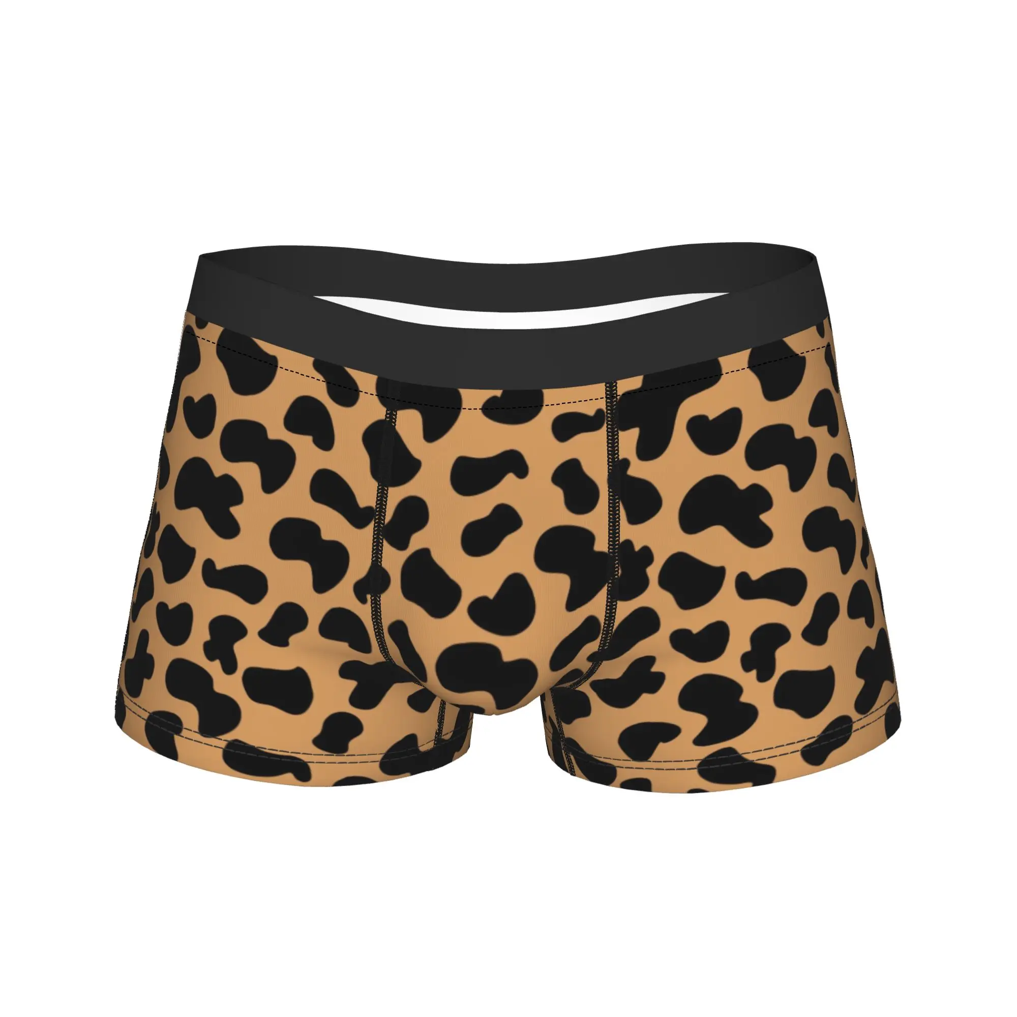 

Men Leopard Print Underwear Animal Skin Texture Funny Boxer Briefs Shorts Panties Homme Breathable Underpants S-XXL