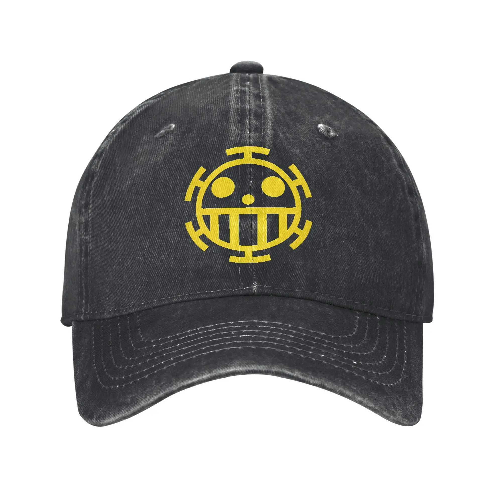Trafalgar Law One Piece Baseball Caps Retro Distressed Denim Snapback-Mütze Unisex-Stil Outdoor-Workouts Verstellbare Caps-Mütze