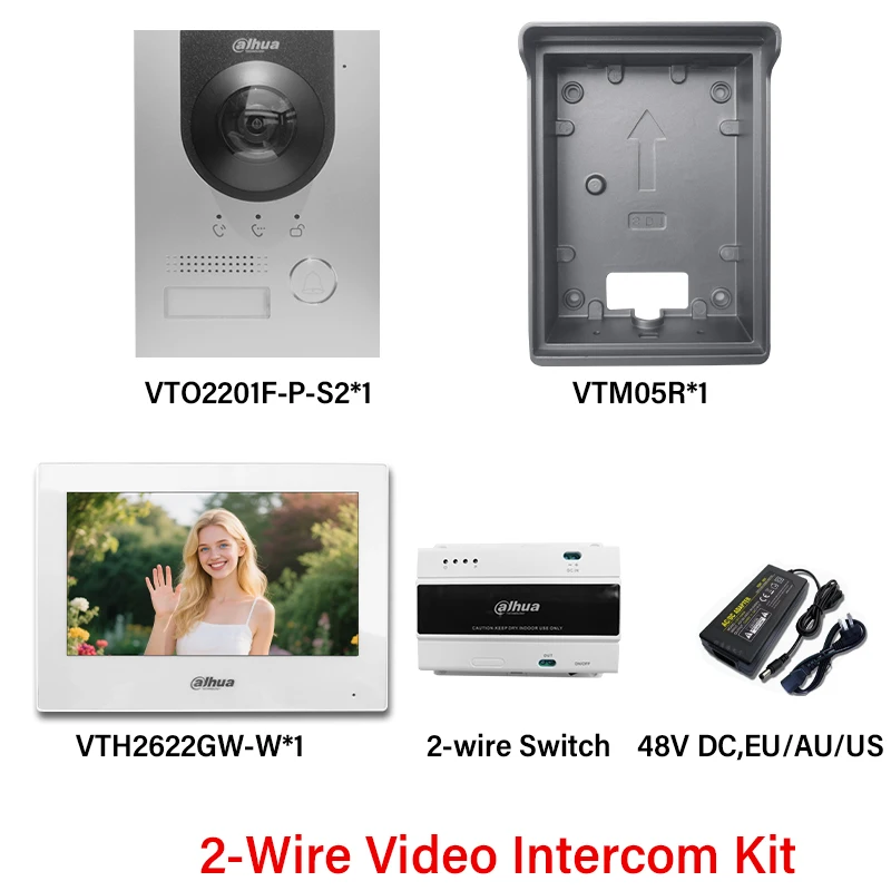 Dahua VTO2202F-P-S3 2-draads IP Villa deurstation PoE IR video-intercom groothoek deurbelcamera IK07 en IP65 nominale aluminium behuizing