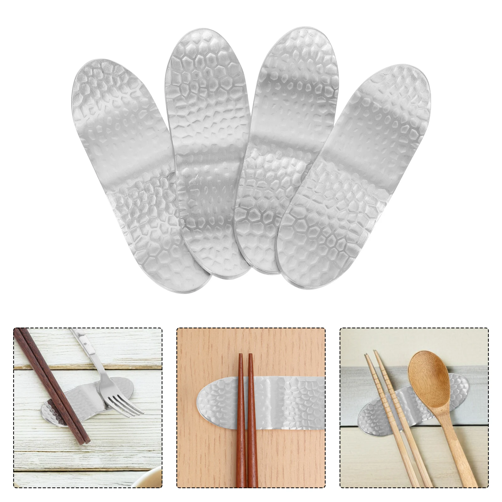 

4pcs Kitchen Spoon Holders High-grade Hammered 304 Stainless Steel Restaurant Spoon And Chopstick Holder Kitchen Utensil