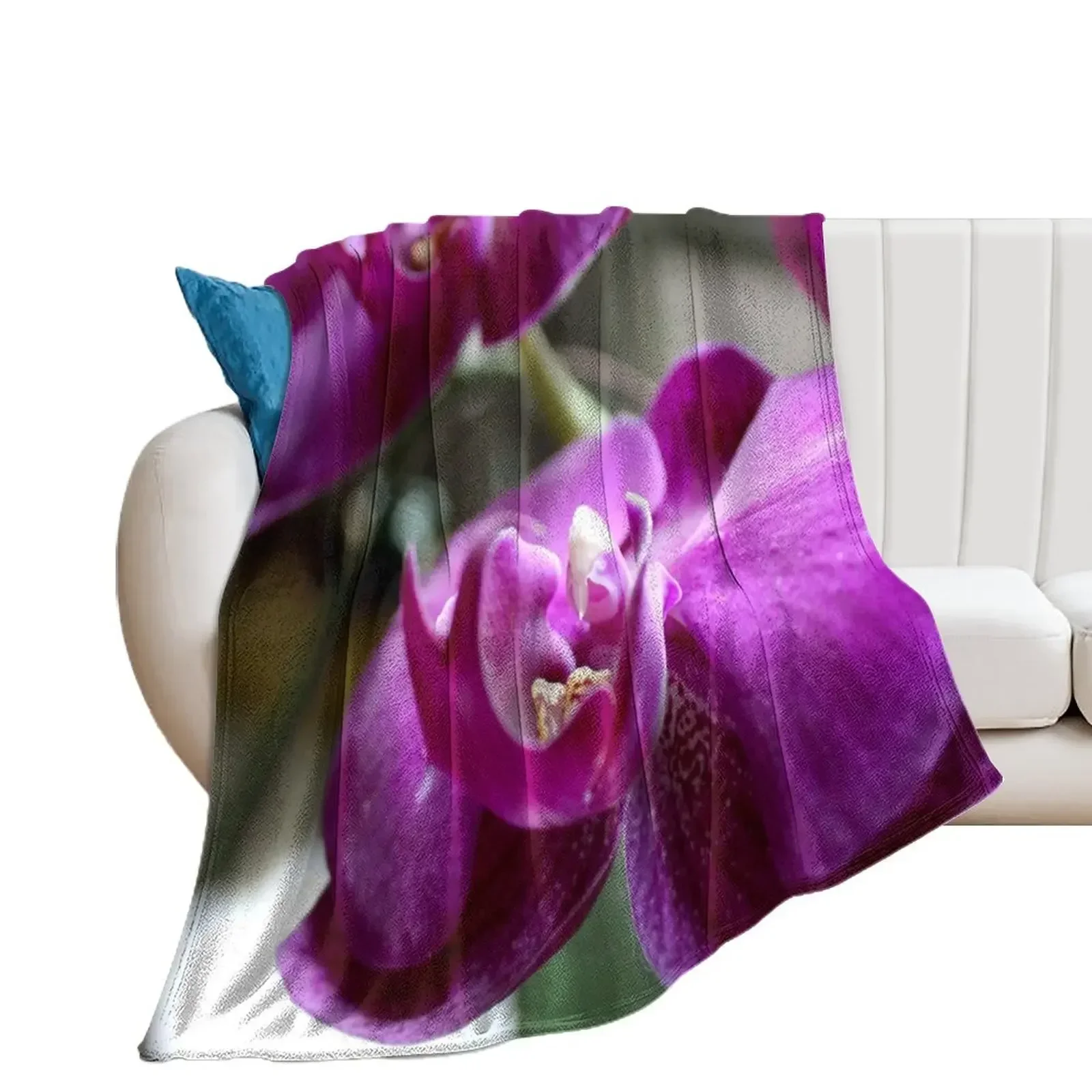 Purple Orchid Throw Blanket Soft Plaid blankets ands Blankets