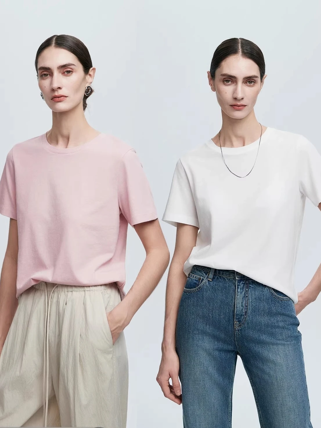 

Sense of relaxation Cotton and linen Short sleeve T-shirt female Spring/Summer 2025 Slightly loose Round collar Flax Coat
