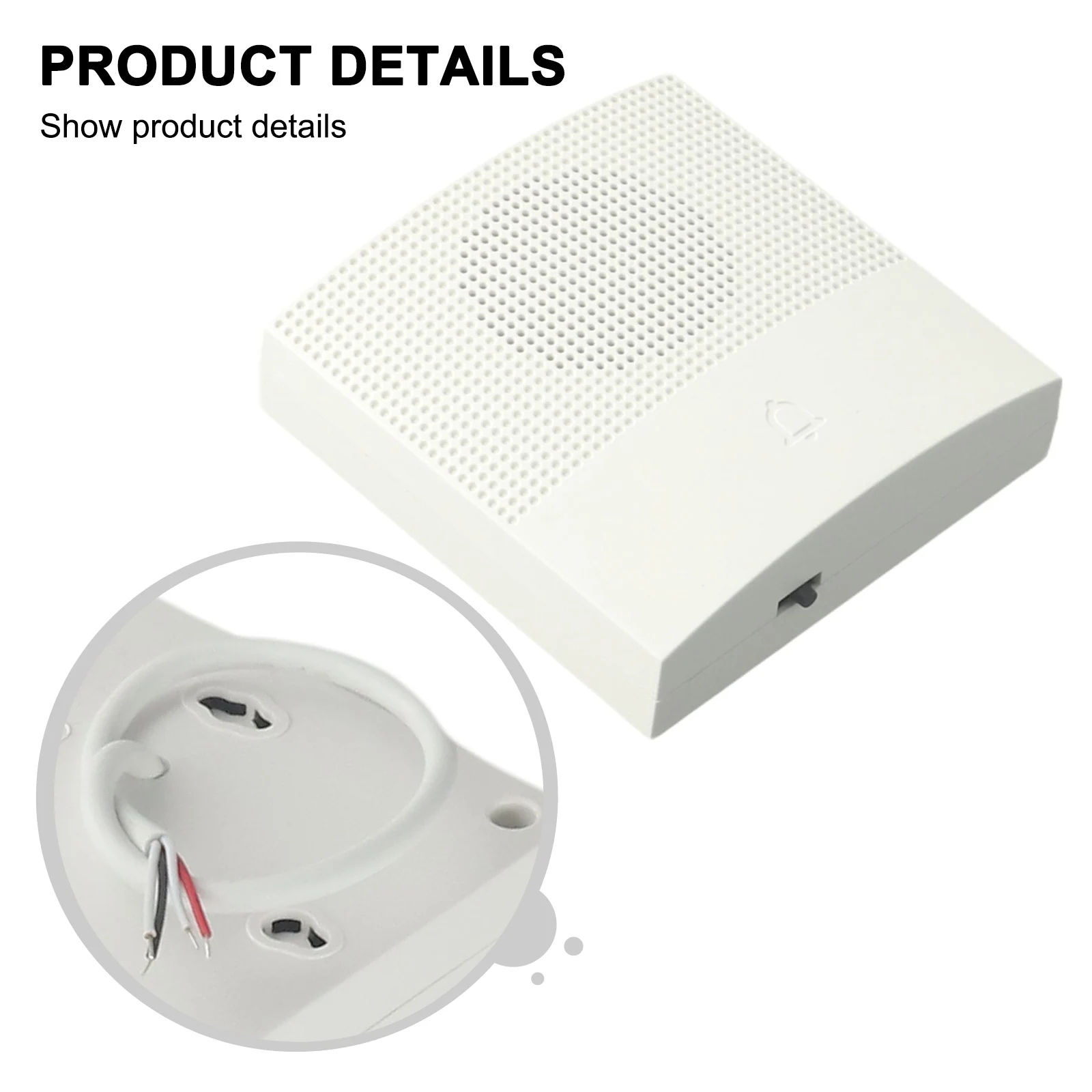 User Friendly Wired Bell Delivers Clear Notifications through a Selection of 38 Unique Sounds Powered by DC 12V