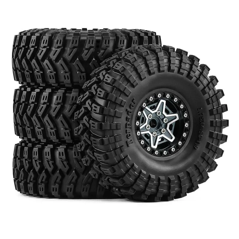 Ensemble de jantes et pneus Beadlock de grande taille 125 mm 1.9 pour voiture RC Crawler 1/10 Trxs TRX4 RC4WD D90 Axial SCX10 Pro Capra Redcat MST