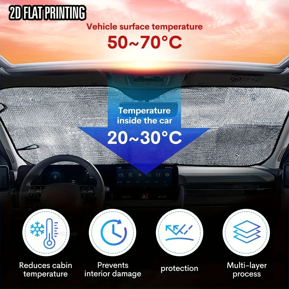 1pc Sunflower & Butterfly Car Sunshade With Inspirational Quotes - UV Protection, Foldable & Easy To Install, Includes 4 Suction