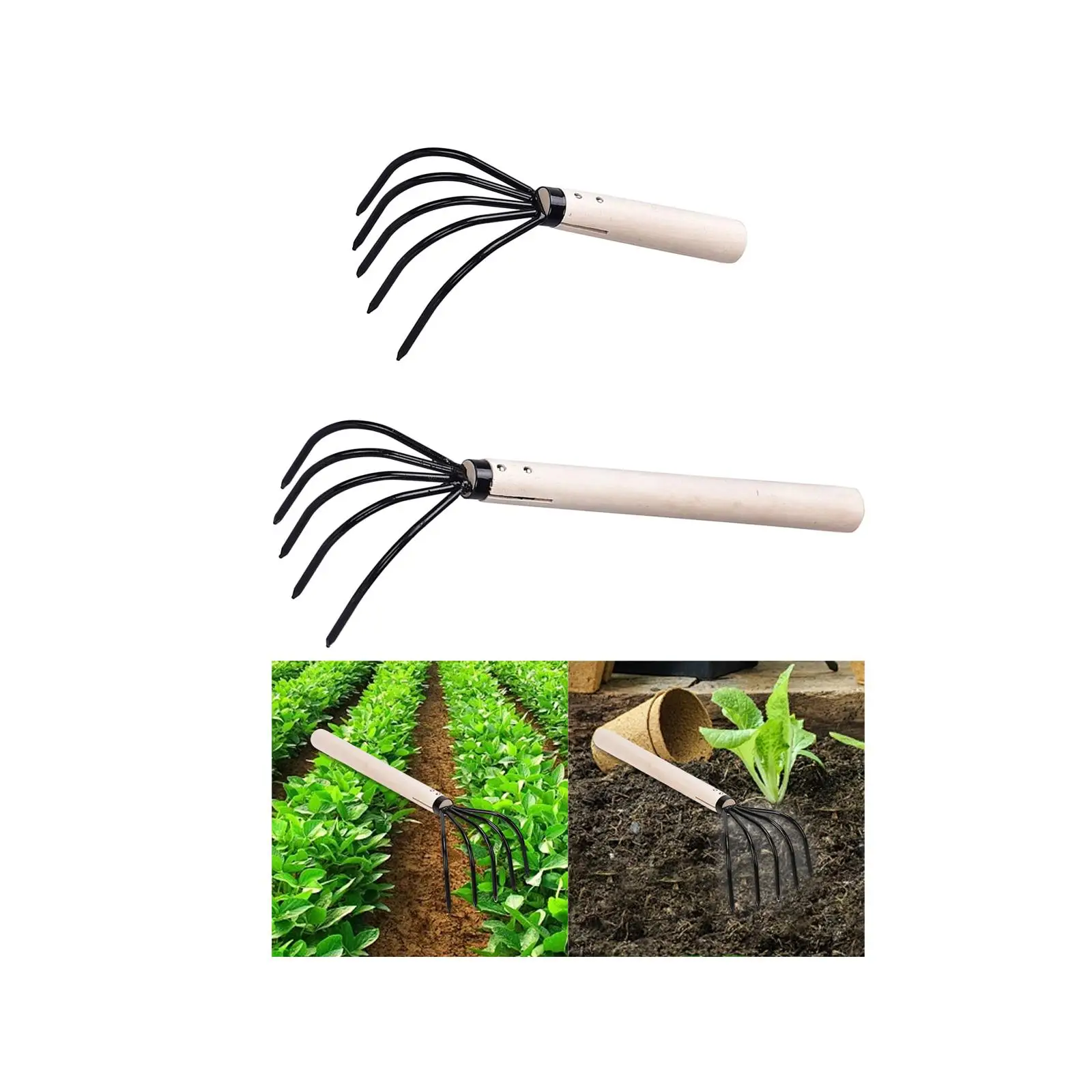 

5 Prongs Garden Rake, Practical And Easy to Use Claw Rake, Lightweight Leaf Rake, Garden Hand Rake for Combing Trees