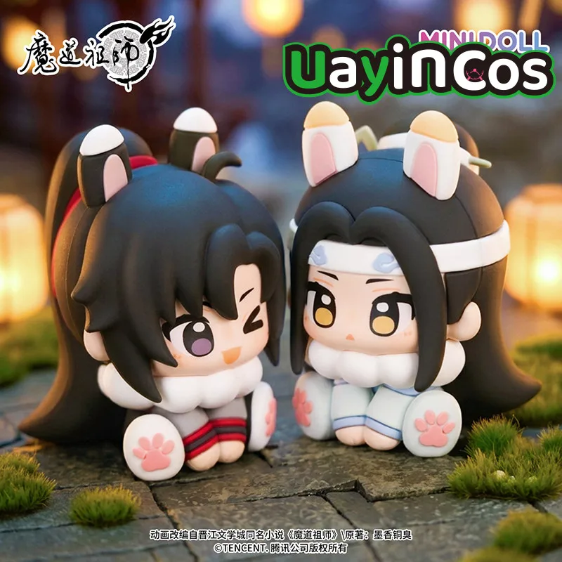 

8cm In Stock Original Grandmaster of Demonic Wei Wuxian Lan Wangji Rabbit Ears Stuffed Plushies Plush Doll Clothes Bag Keychain