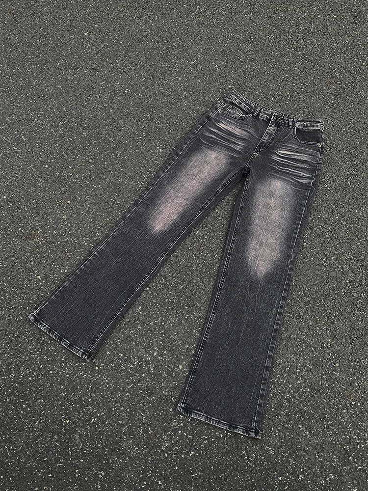 

Мужские джинсы American Sle Vintage Bla ey Waed Slim Fit High Street Vibe Feng ui Clean, повседневные джинсы с прямыми штанинами