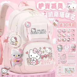 Sanrio New Hello Kitty Tornister szkolny Hellokitty Śliczny dziecięcy plecak z kreskówek, lekki i o dużej pojemności