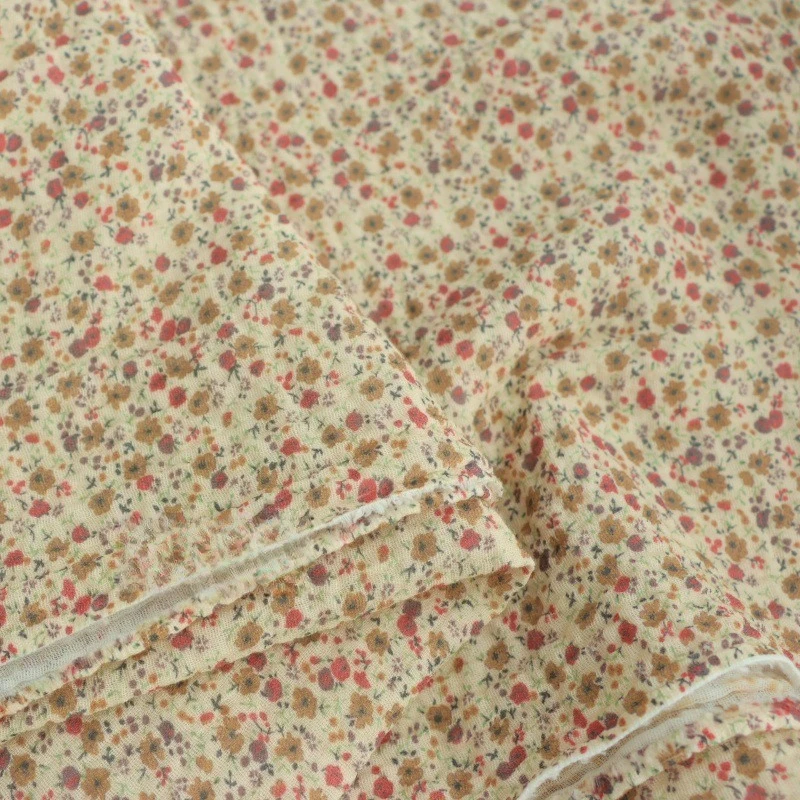 135x50cm Baumwolle Retro Doppellagige Gaze Plissiertes Heimgebrauchs-Lätzchen-Handtuch Decke Schlafkleidung Badetuch Nähstoff – Detail 12